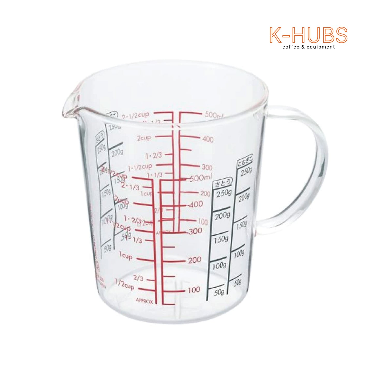 Hario Glass Handle Measuring Cup 500ml - CMJW-500