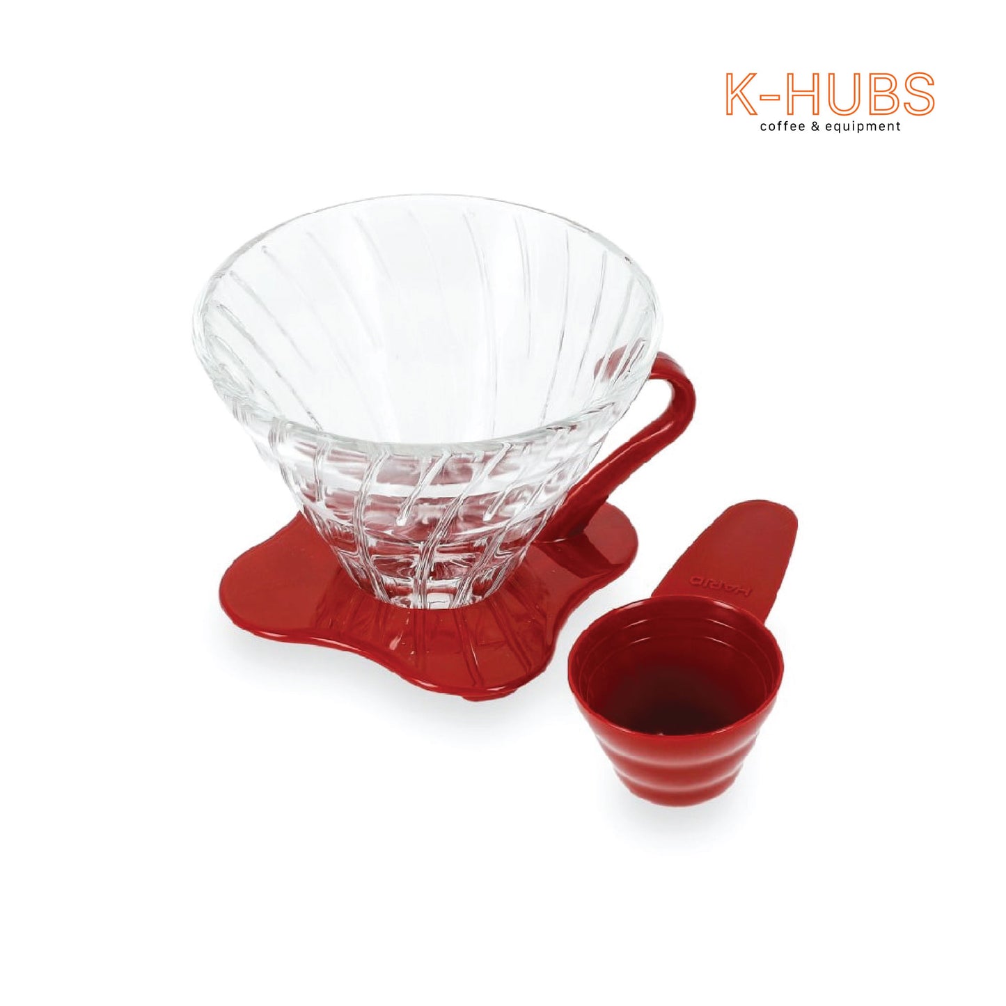 HARIO V60 Glass Dripper Black & Red