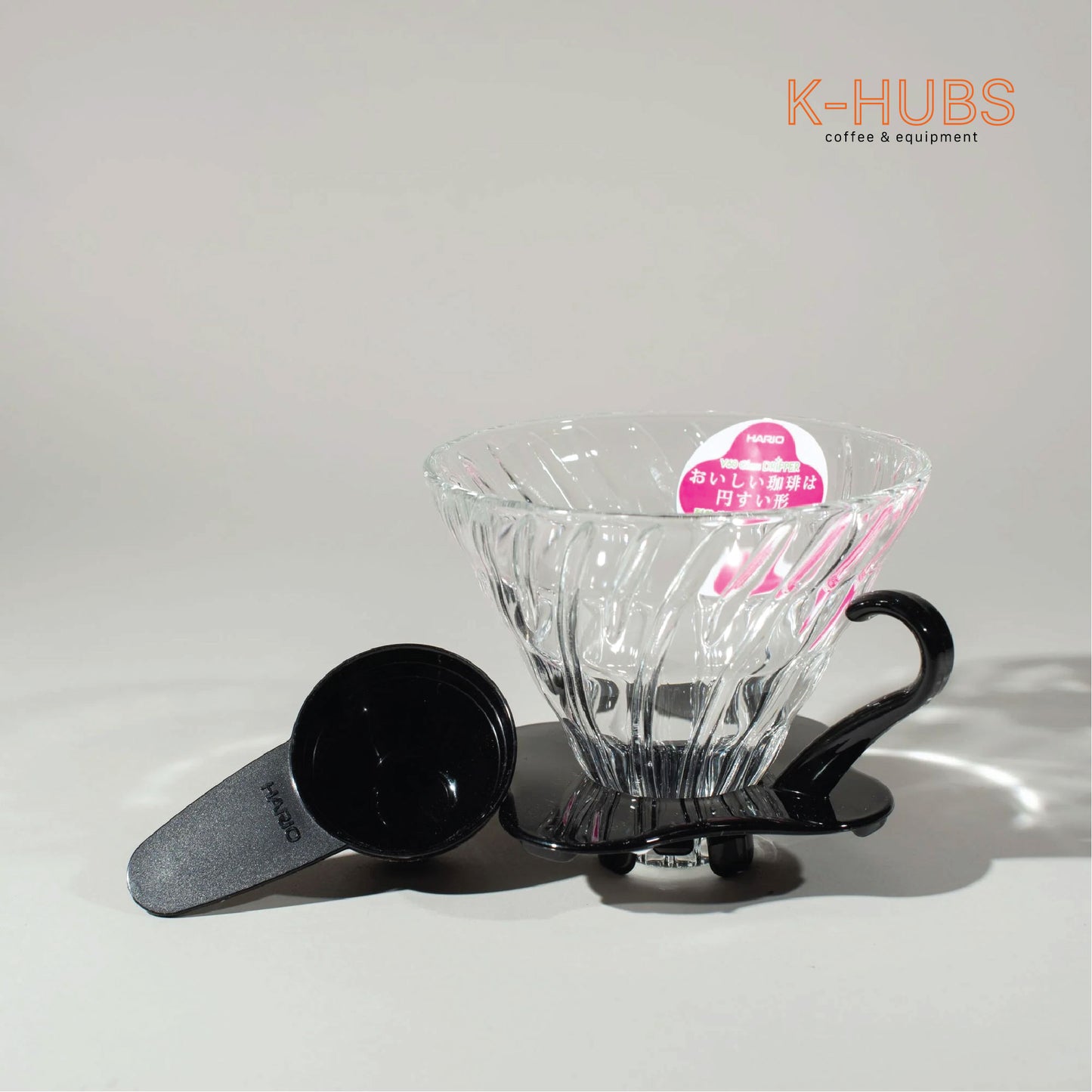 HARIO V60 Glass Dripper Black & Red