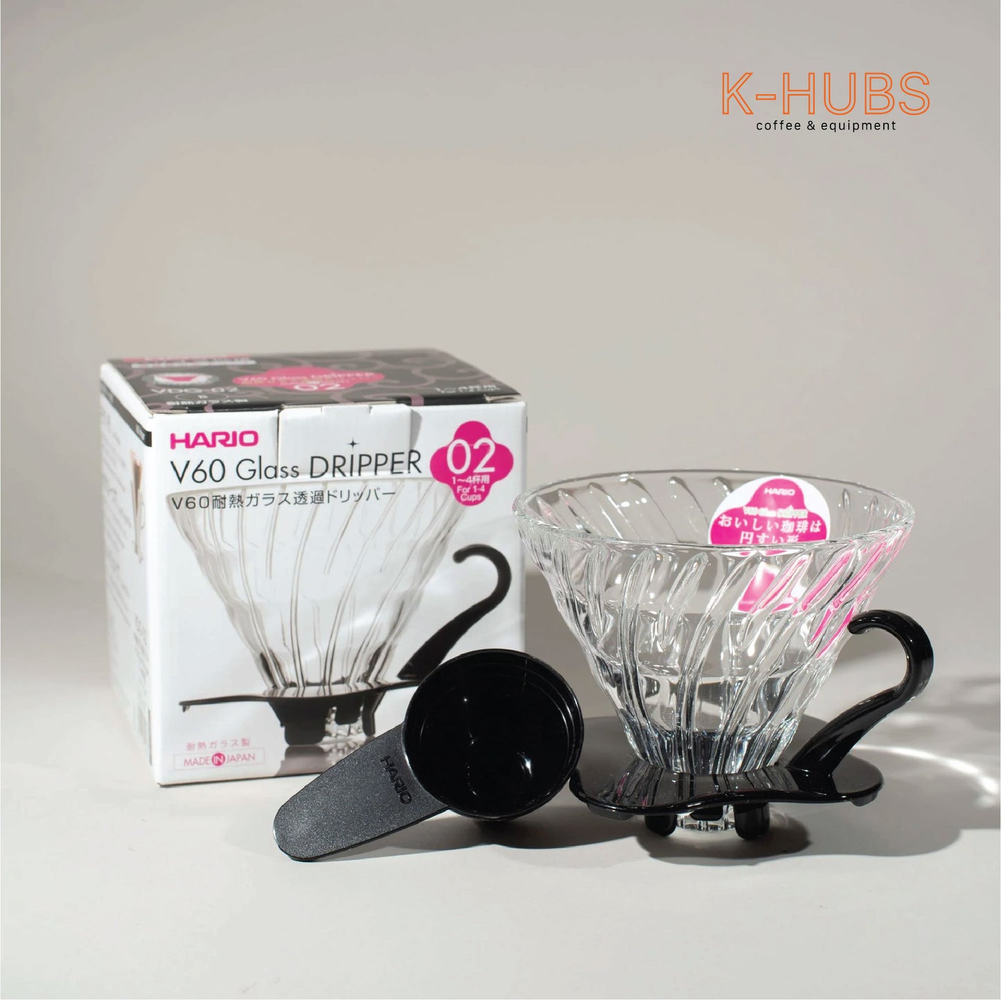 HARIO V60 Glass Dripper Black & Red