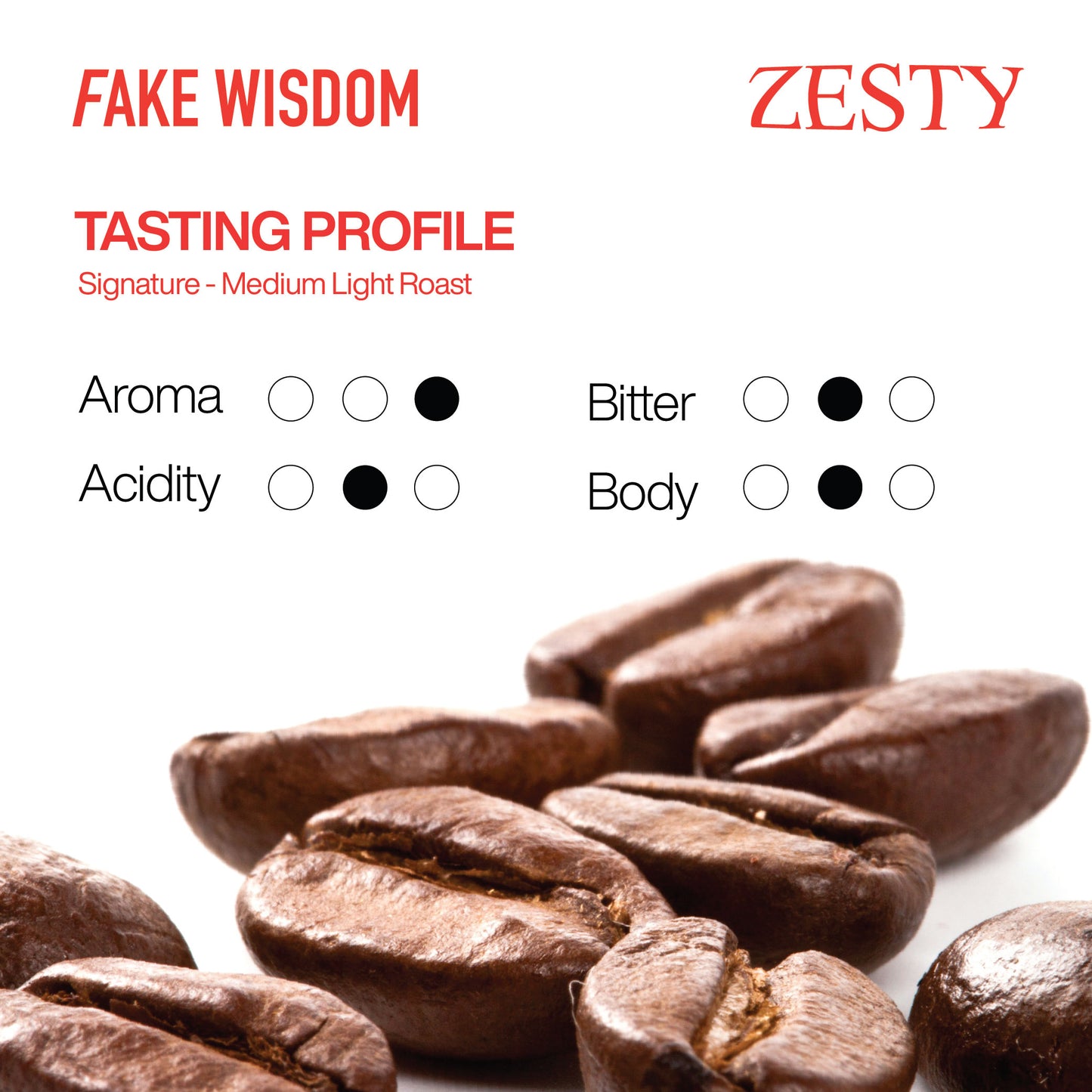 Fake Wisdom - Zesty Medium Roasted Coffee Beans