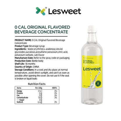 Lesweet 0 Cal Original Sweetener Syrup