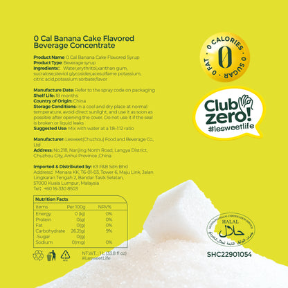 Lesweet 0 Cal Banana Cake Syrup
