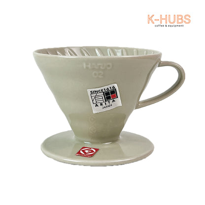 Hario V60 Dripper Ceramic (1-4 Cups) VDC-02-WGR-TW-20 -LIGHT GREY