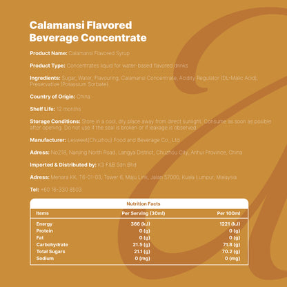Amato Calamansi Flavored Syrup 950ml Halal