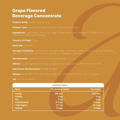 Amato Grape Flavored Syrup 950ml Halal