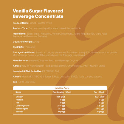 Amato Vanilla Flavored Syrup 1L Halal